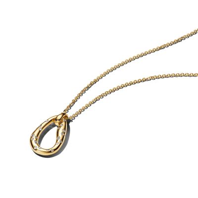Pandora Essence Halskette Steinbesetzte Form 14K Vergoldet 364666C01