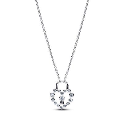 Pandora Halskette-Anhänger Herz Vorhängeschloss Silber 394416C01-50 cm