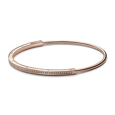 Pandora Armreif Signature I-D Pavé 14k Rosé Vergoldet 582313C01