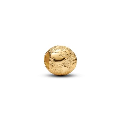 Pandora Mini-Charm Globus Strukturiert 14 Karat Vergoldet 764529C00