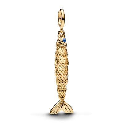 Pandora Charm-Anhänger Damen Beweglicher Fisch 14K Vergoldet 764686C01