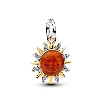 Pandora Charm-Anhänger Wirbelnde Sonne Silber 14K Vergoldet 764703C01