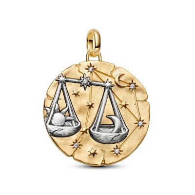Pandora Me Medaillon-Charm Groß Waage 14K Vergoldet Silber 765006C01