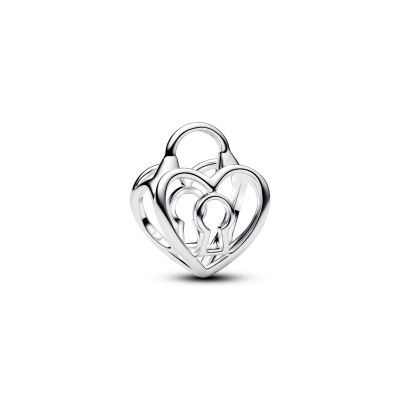 Pandora Charm Damen Herz Vorhängeschloss Sterling-Silber 794358C00