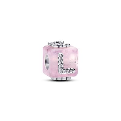 Pandora Charm Liebeswürfel Rosa Murano-Glas Sterling-Silber 794433C01
