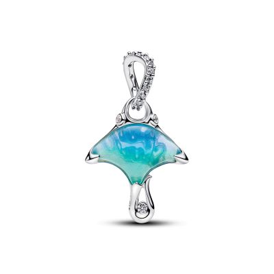 Pandora Charm-Anhänger Damen Mantarochen Murano-Glas Silber 794685C01