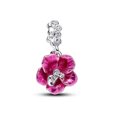 Pandora Charm-Anhänger Hibiskus Zirkonia Sterling-Silber 794698C01