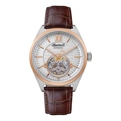 Ingersoll I10901B Herren-Uhr The Shelby Analog Automatik Leder-Armband Ø 44 mm