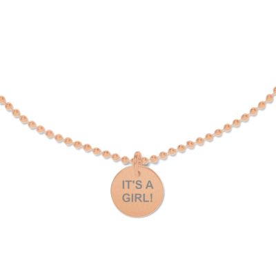 Beka & Bell 5004 Halskette-Anhänger It`s a Girl! Geburt Silber Rosé 42 cm