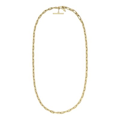 Fossil Ankerkette Damen Heritage D-Link Metall Goldfarben JA7209710