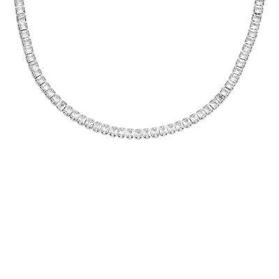 Fossil Halskette Damen Heritage D-Link Glitz Edelstahl 50 cm JA7271040