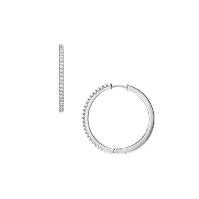 Fossil Creolen Damen Ellis Pavé Glitz Metall Silber-Ton JA7274040