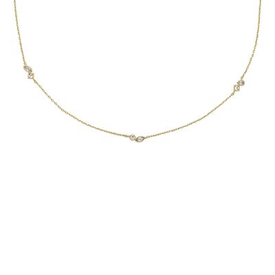 Fossil Halskette Damen Ellis Toi Et Moi Metall Goldfarben JA7287710