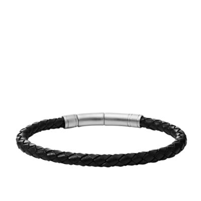 Fossil JF00510797 Armband Herren Vintage Casual Leder Schwarz 