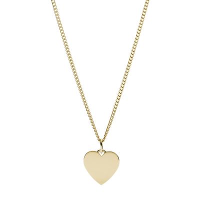 Fossil Kette Damen Drew Heart Edelstahl Goldfarben JF03080710