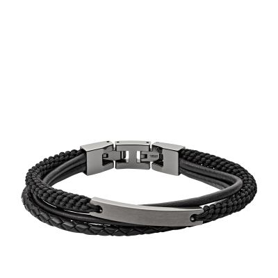 Fossil JF03185793 Armband Herren Vintage Casual Edelstahl Leder