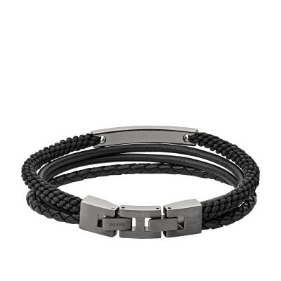 Fossil JF03185793 Armband Herren Vintage Casual Edelstahl Leder