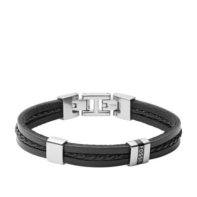Fossil JF03686040 Armband Herren Essentials Mehrsträngig Leder Edelstahl