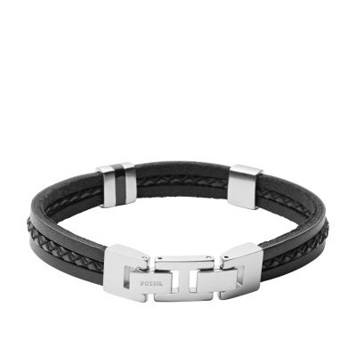 Fossil JF03686040 Armband Herren Essentials Mehrsträngig Leder Edelstahl