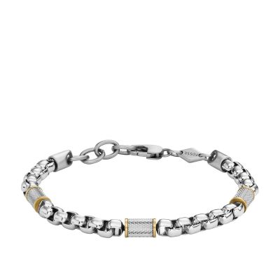 Fossil JF04138998 Gliederarmband Herren All Stacked Up Edelstahl 19,5 cm