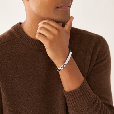 Fossil JF04164040 Armband Herren Drew Plakette Edelstahl