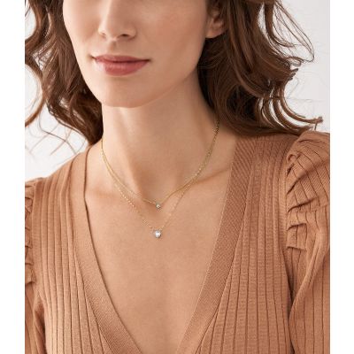 Fossil JF04357998 Halskette Damen Sadie Tokens Of Affection Herz Goldfarben