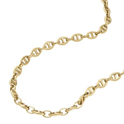 Fossil Halskette Damen Heritage D-Link Edelstahl Gold-Ton JF04521710