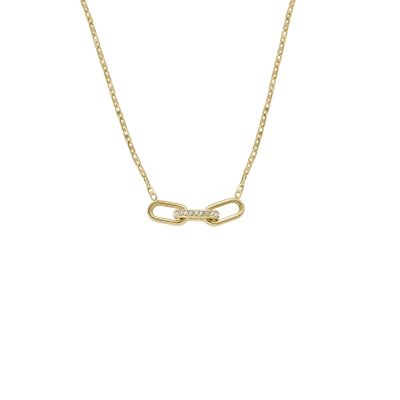 Fossil JF04523710 Halskette Damen Heritage D-Link Edelstahl Goldfarben