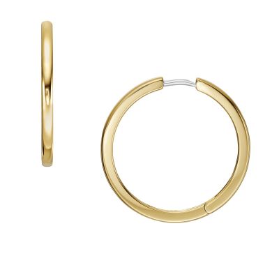 Fossil Creolen Damen All Stacked Up Edelstahl Gold-Ton JF04638710