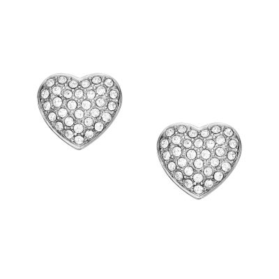 Fossil Ohrstecker Damen Sadie Glitz Herz Edelstahl JF04676040