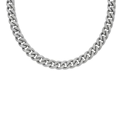 Fossil Halskette Unisex Linear Texture Chain Edelstahl JF04696040