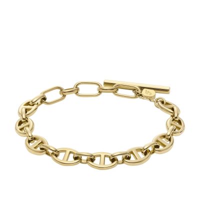 Fossil Gliederarmband Heritage D-Link Edelstahl Gold-Ton JF04759710