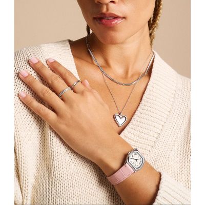Fossil Halskette mit Anhänger Damen Herz Edelstahl JF04836040