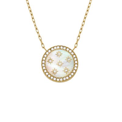 Fossil Halskette-Anhänger Classic Mother Of Pearl Gold-Ton JF04865710