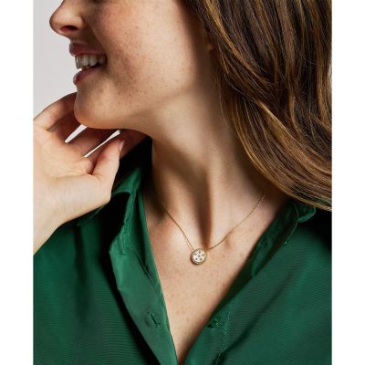 Fossil Halskette-Anhänger Classic Mother Of Pearl Gold-Ton JF04865710