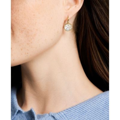 Fossil Ohrringe Classic Mother of Pearl Edelstahl Gold-Ton JF04867710