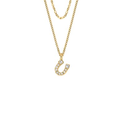 Fossil Halskette Damen Sutton Horseshoe Mehrreihig Gold-Ton JF04906710