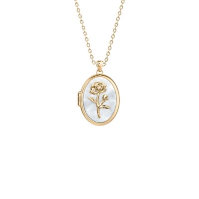 Fossil Halskette mit Anhänger Sutton Edelstahl Gold-Ton JF04976710
