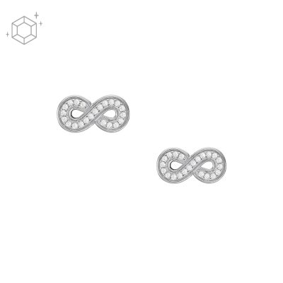 Fossil Ohrstecker Damen Infinity Zeichen Sterling-Silber JFS00634040