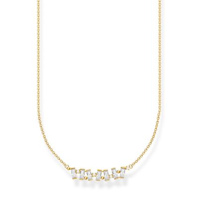 Thomas Sabo KE2095-414-14 Halskette Damen Weiße Steine Silber Vergoldet 