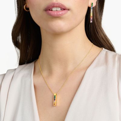 Thomas Sabo Halskette-Anhänger Bunte Steine Vergoldet KE2113-971-7