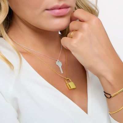 Thomas Sabo KE2129-001-21 Halskette mit Anhänger Damen Schlüssel Sterling-Silber