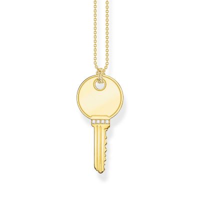 Thomas Sabo KE2131-414-14 Halskette mit Anhänger Damen Schlüssel Silber Gelbgold