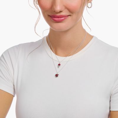 Thomas Sabo Halskette mit Anhänger Rotes Herz Silber KE2268-051-10