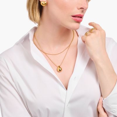 Thomas Sabo Halskette-Anhänger Tropfen Vergoldet KE2281-413-39-L50V