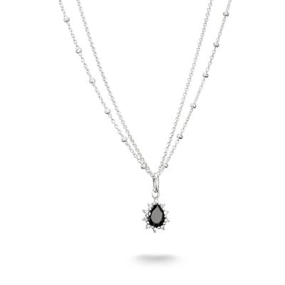 Thomas Sabo Halskette True Romance Schwarz Zirkon Silber KE2294-643-11