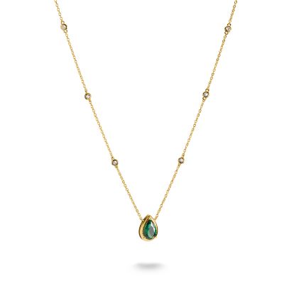 Thomas Sabo Halskette-Anhänger Elyndra Grün 18K Vergoldet KE2331-971-6