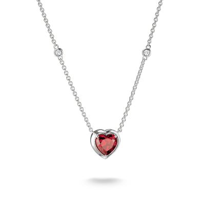 Thomas Sabo Halskette-Anhänger Herz Rot Elyndra Silber KE2365-051-10