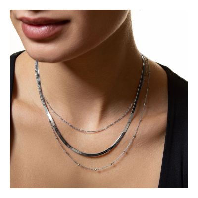 Xenox Collier Fischgrätenkette Damen Basic Sterlingsilber KHE030