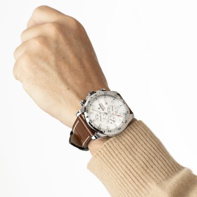 Festina Herren-Uhr Timeless Chronograph Quarz Leder-Armband F20692/1